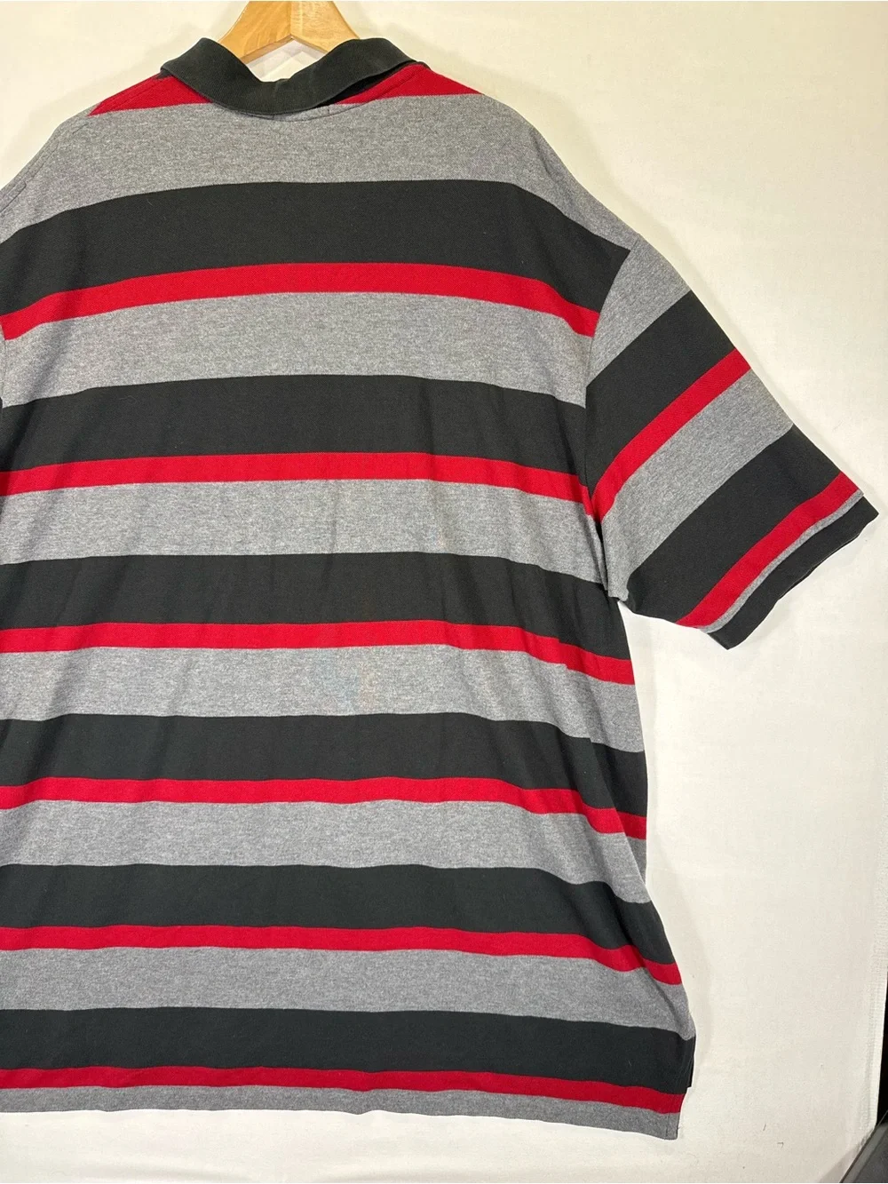 Ralph Lauren Black, Gray & Red Striped Polo Shirt